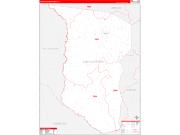 San AugustineCounty, TX Wall Map Zip Code Red Line Style 2022
